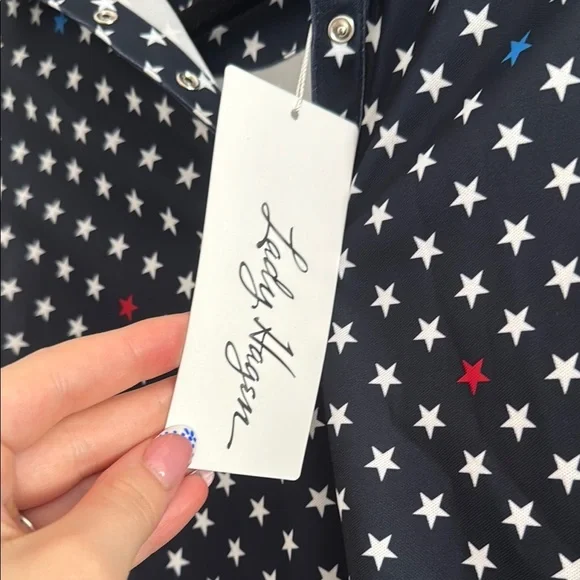 NWT Lady Hagen Midnight Star Sleeveless polo Top size Small - Picture 3 of 9